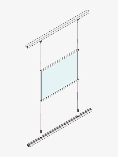 ピクチャーレールを上下に設置の構成図
